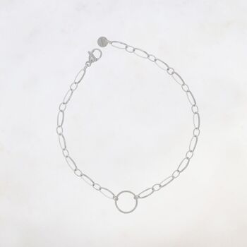 Bracelet Adélie - maille alternée et anneau rond pour charms 1