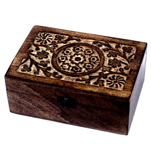 ABox-01 - Aromatherapy Floral Carved Box (Holds 24 bottles) - Sold in 1x unit/s per outer