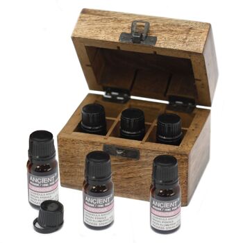 ABoxEO-04 - Ensemble de 6 huiles essentielles de lavande dans une boîte en bois - Vendu en 1x unité/s par extérieur 1