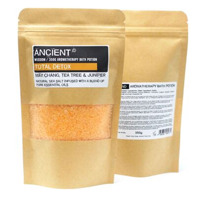 ABPC-02 - Pozione da bagno per aromaterapia in sacchetto Kraft 350 g - Total Detox - Venduto in 5x unità/i per esterno