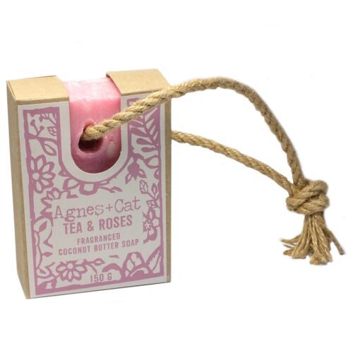 ACSR-08 - Soap On A Rope - Tea & Roses - Sold in 6x unit/s per outer