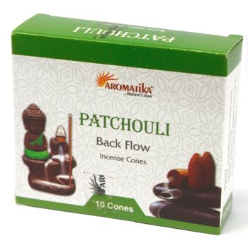 AromaBF-06 - Cônes d'encens Aromatica Backflow - Patchouli - Vendu en 12x unité/s par extérieur 1