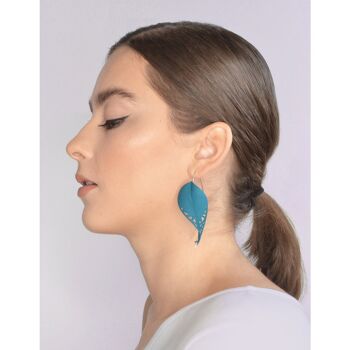 BLATT Ohrringe - blaugrün 3