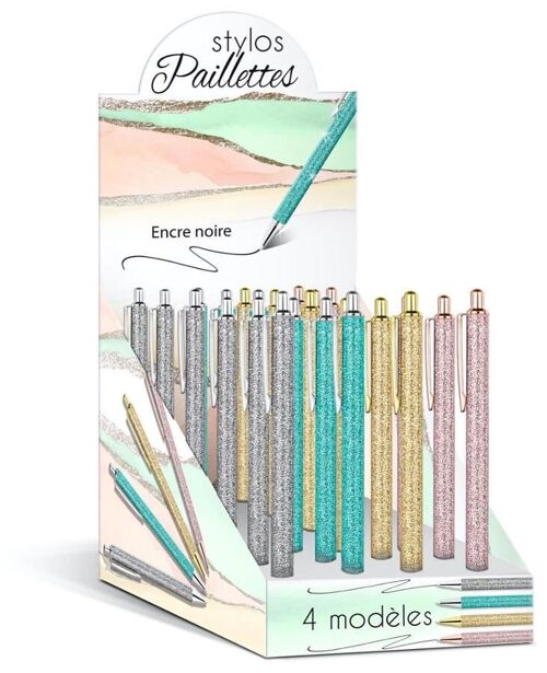 DISPLAY 24 STYLOS PAILLETTES