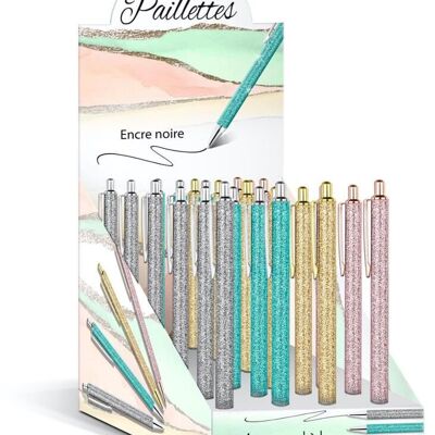 DISPLAY 24 STYLOS PAILLETTES