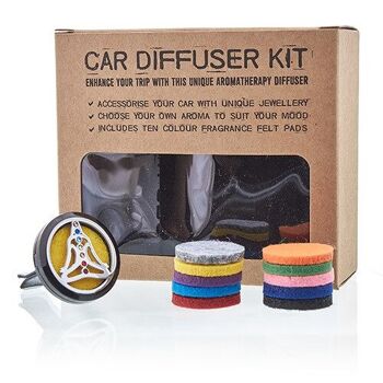 AromaC-10 - Kit Diffuseur Voiture - Chakra Yoga Étain - 30mm - Vendu en 1x unité/s par extérieur 3