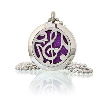 AromaJ-03 - Collier Bijoux Aromathérapie - Notes de Musique 25mm - Vendu en 1x unité/s par extérieur 1