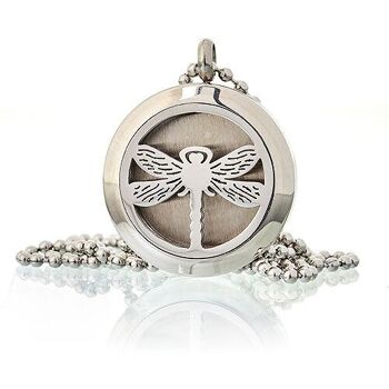 AromaJ-04 - Collier Bijoux Aromathérapie - Libellule 25mm - Vendu en 1x unité/s par extérieur 2