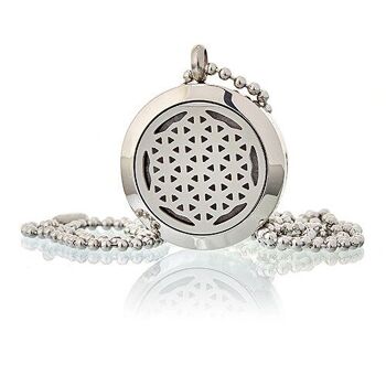 AromaJ-02 - Collier Bijoux Aromathérapie - Fleur de Vie 25mm - Vendu en 1x unité/s par extérieur 2