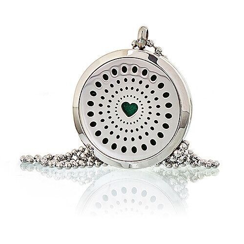 AromaJ-13 - Aromatherapy Jewellery Necklace - Diamonds Heart 30mm - Sold in 1x unit/s per outer