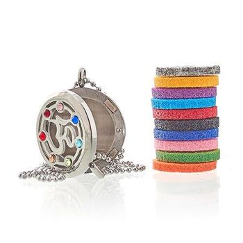 AromaJ-19 - Collier de bijoux d'aromathérapie - OM Chakra - 30mm - Vendu en 1x unité/s par extérieur 3