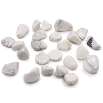 ATumbleS-07 - Petites pierres africaines - Howlite blanche - Magnésite - Vendu en 24x unité/s par extérieur 1