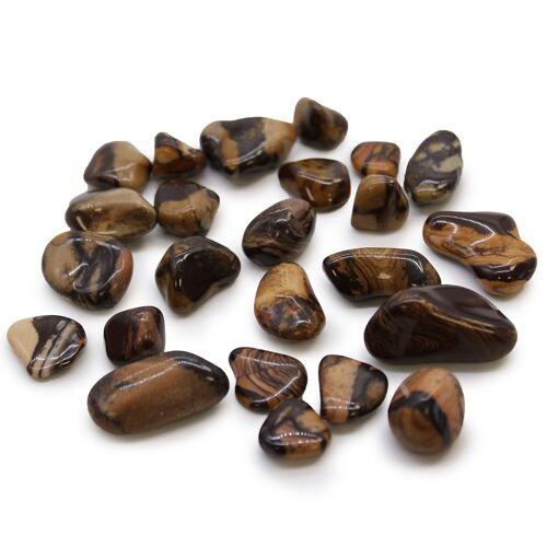 ATumbleS-21 - Small African Tumble Stones - Jasper Nguni - Sold in 24x unit/s per outer