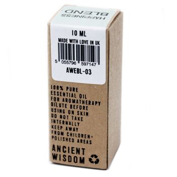 AWEBL-03 - Mélange d'huiles essentielles de bonheur - En boîte - 10 ml - Vendu en 1x unité/s par enveloppe 3