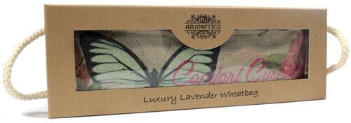 AWHBL-03 - Luxury Lavender Wheat Bag in Gift Box - Butterfly & Roses - Sold in 1x unit/s per outer