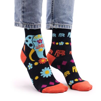 BamS-02F - Calcetines de bambú Hop Hare - Lucky Elephant S/M - Se venden en 3 unidades por exterior