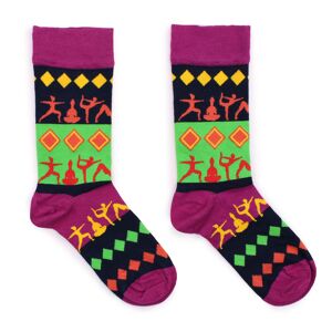 BamS-03F-M - Chaussettes en bambou Hop Hare - Poses de yoga M/L - Vendues en 3x unité/s par extérieur