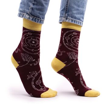 BamS-09F - Chaussettes en bambou Hop Hare - Zodiac S/M - Vendu en 3x unité/s par extérieur 1