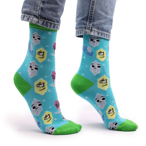 BamS-11F - Hop Hare Bamboo Socks  - Lucky Gemstones S/M - Sold in 3x unit/s per outer