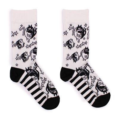 BamS-12F-M - Calcetines de bambú Hop Hare - Ying Yang M/L - Se venden en 3 unidades por exterior