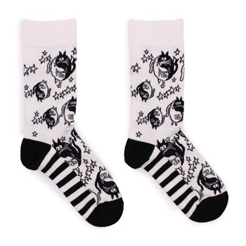 BamS-12F-M - Chaussettes en bambou Hop Hare - Ying Yang M/L - Vendu en 3x unité/s par extérieur 1