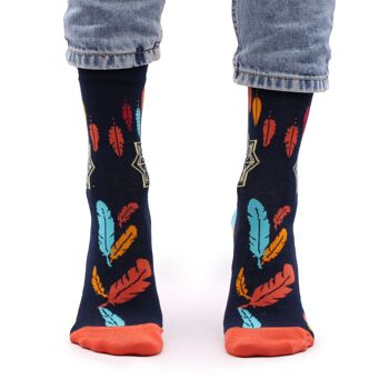 BamS-15F - Chaussettes en bambou Hop Hare - Dreamcatcher S/M - Vendu en 3x unité/s par extérieur 1