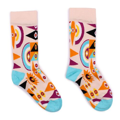 BamS-16F-M - Hop Hare Bamboo Socks  - Psychedelic Evil Eye M/L - Sold in 3x unit/s per outer