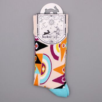 BamS-16F-M - Chaussettes en bambou Hop Hare - Psychedelic Evil Eye M/L - Vendu en 3x unité/s par extérieur 2