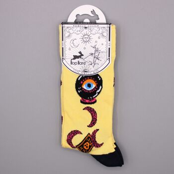 BamS-18F-M - Chaussettes en bambou Hop Hare - Cartes de Tarot M/L - Vendu en 3x unité/s par extérieur 2