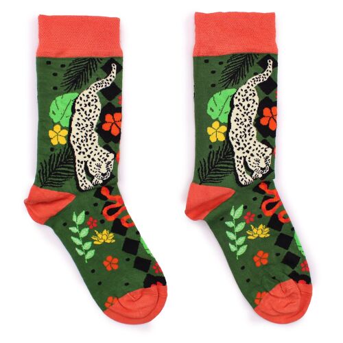 BamS-24F-M - Hop Hare Bamboo Socks  - Bali Jungle M/L - Sold in 3x unit/s per outer