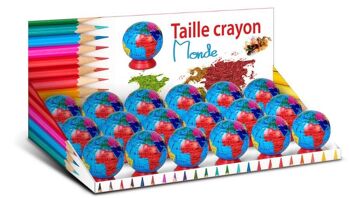 DISPLAY 18 TAILLE-CRAYONS MONDE