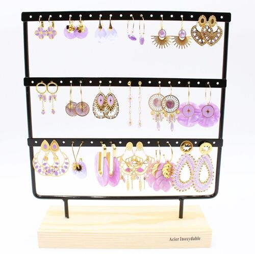 Pack de 18 boucles d'oreilles acier - PARME