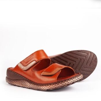 Sandales en cuir pour pieds sensibles avec semelle intérieure et velcro 1