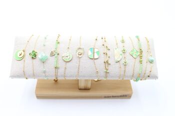 Pack de 12 bracelets en acier - doré vert 2