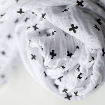 Couverture pour bébé en mousseline - Noir et blanc sensoriel 5