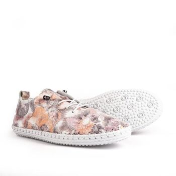 Chaussures en cuir avec fleurs, lacets et semelle intérieure rembourrée 2