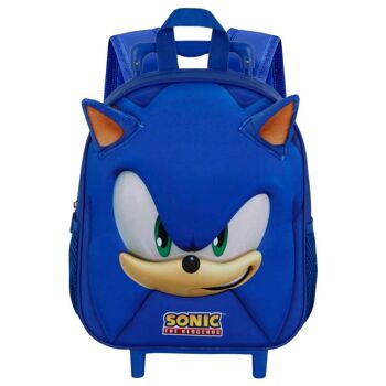 Sonic The Hedgehog - SEGA Face-3D Sac à dos à roulettes Petit, Bleu 2
