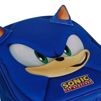 Sonic The Hedgehog - SEGA Face-3D Sac à dos à roulettes Petit, Bleu 5