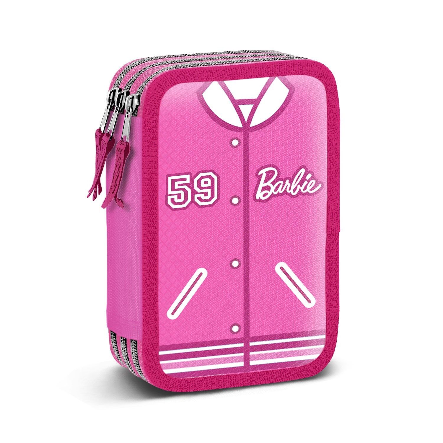 Astuccio triplo Barbie Varsity-Complete, rosa