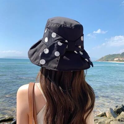 Cappello da donna taglia unica con fiocco decorativo a pois