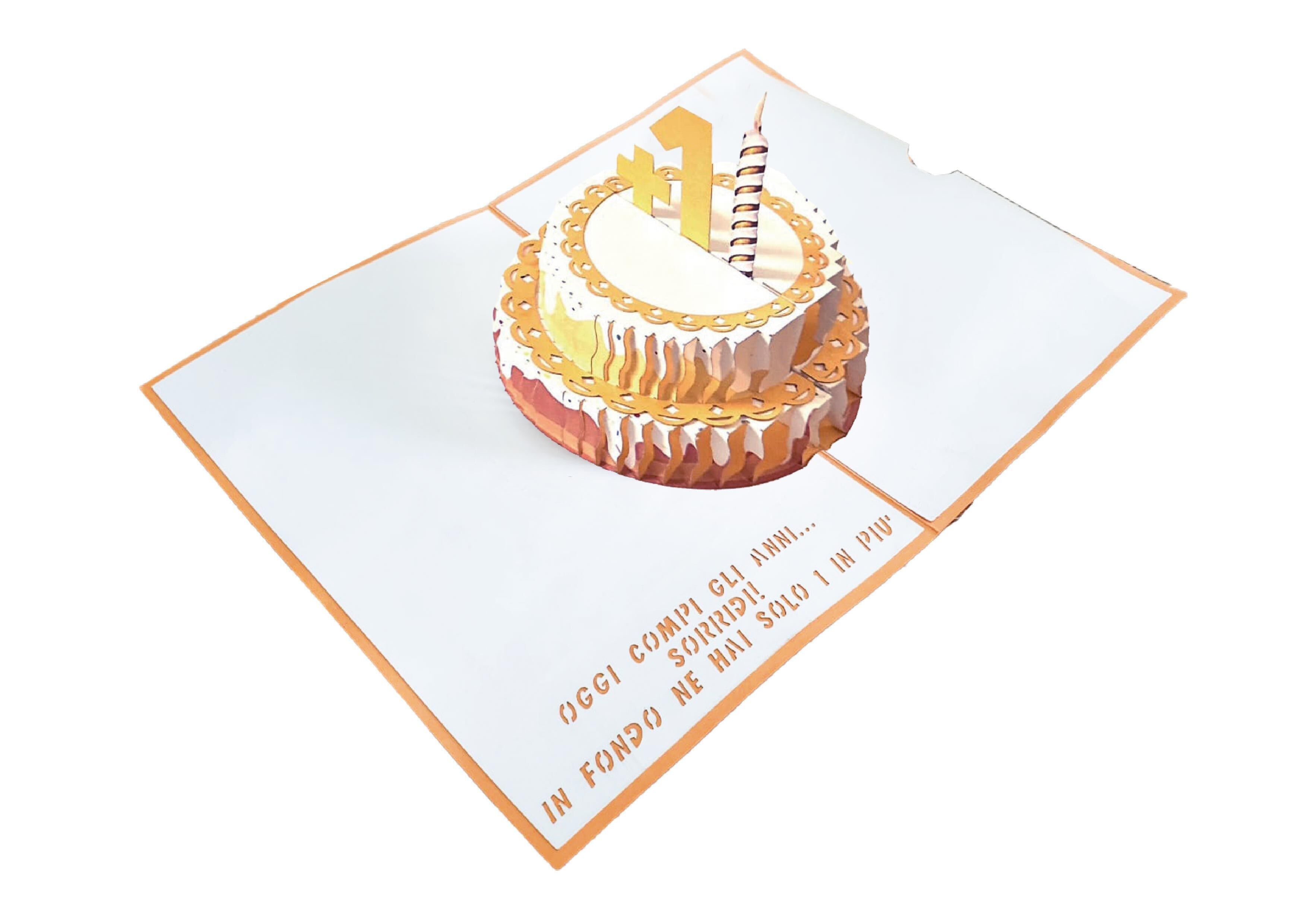 Biglietto di Auguri Origami Popup Compleanno "solo 1 in più"