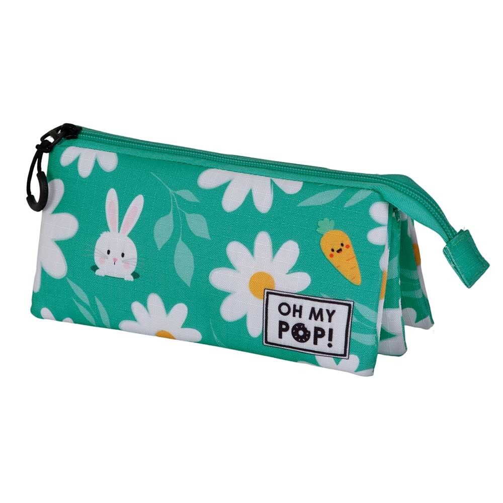 Oh My Pop Blooming-Triple Pencil Case, Turquoise