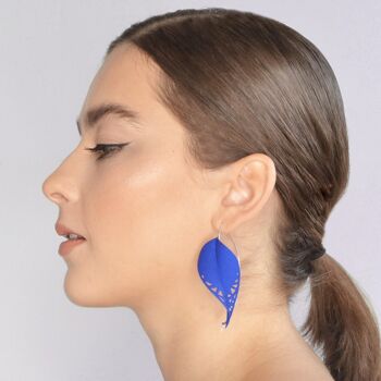 BLATT Ohrringe Blau 3