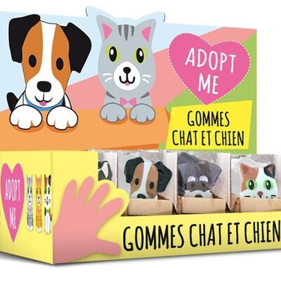 DISPLAY 36 GOMMES CHIENS/CHATS ADOPT ME