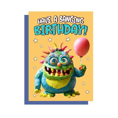 Biglietto d'auguri Banging Birthday | Biglietto carino | Carta aliena Carta C6