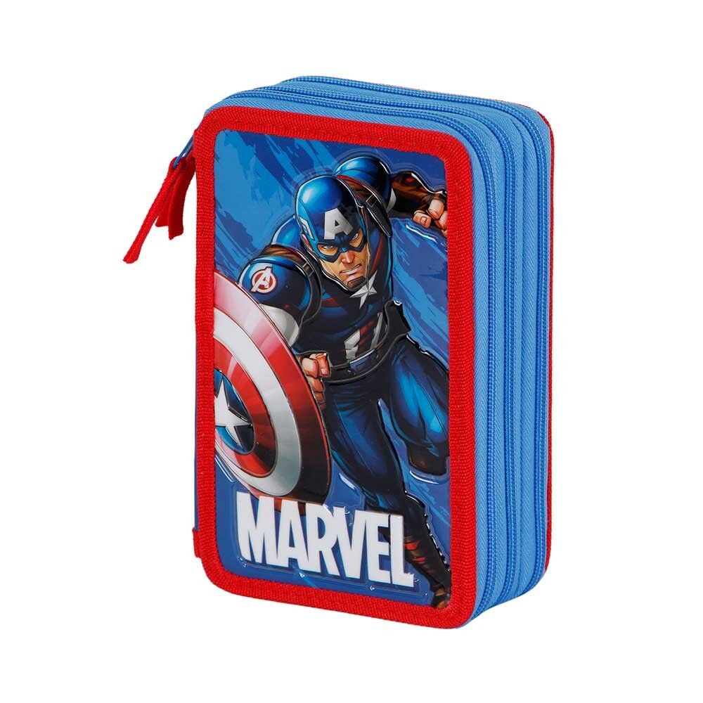 Astuccio triplo Marvel Captain America Run-Complete, blu