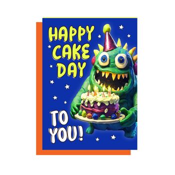 Carte d'anniversaire | Bonne journée du gâteau | Carte mignonne | Carte extraterrestre carte C6 1