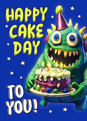 Carte d'anniversaire | Bonne journée du gâteau | Carte mignonne | Carte extraterrestre carte C6 2