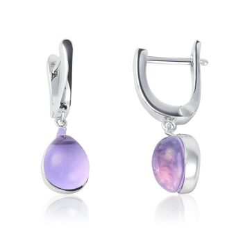 BOUCLES D'OREILLES LONGUES AVA LILAS