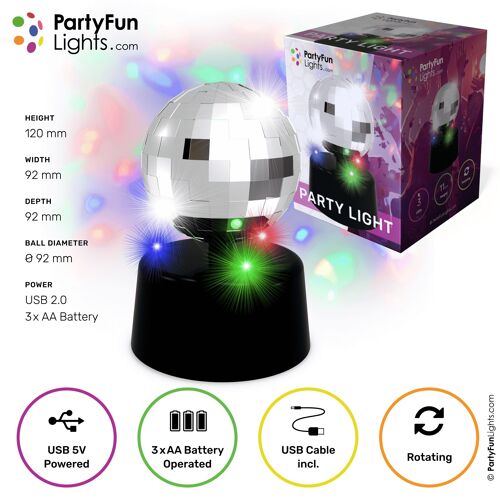 Mini Mirror Party Light Battery and USB Powered